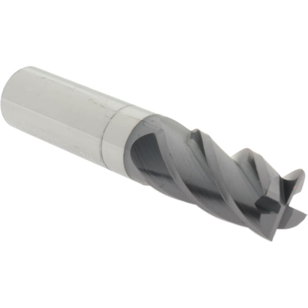 Corner Radius End Mill: 3/4" Dia, 1-1/2" LOC, 0.0100" Radius, 4 Flute, Solid Carbide