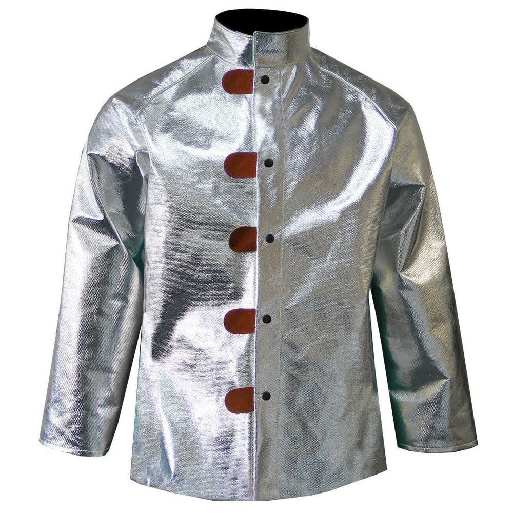 Work Jacket: Size Medium, Aramid & Aluminized Thermonol, Snaps Closure