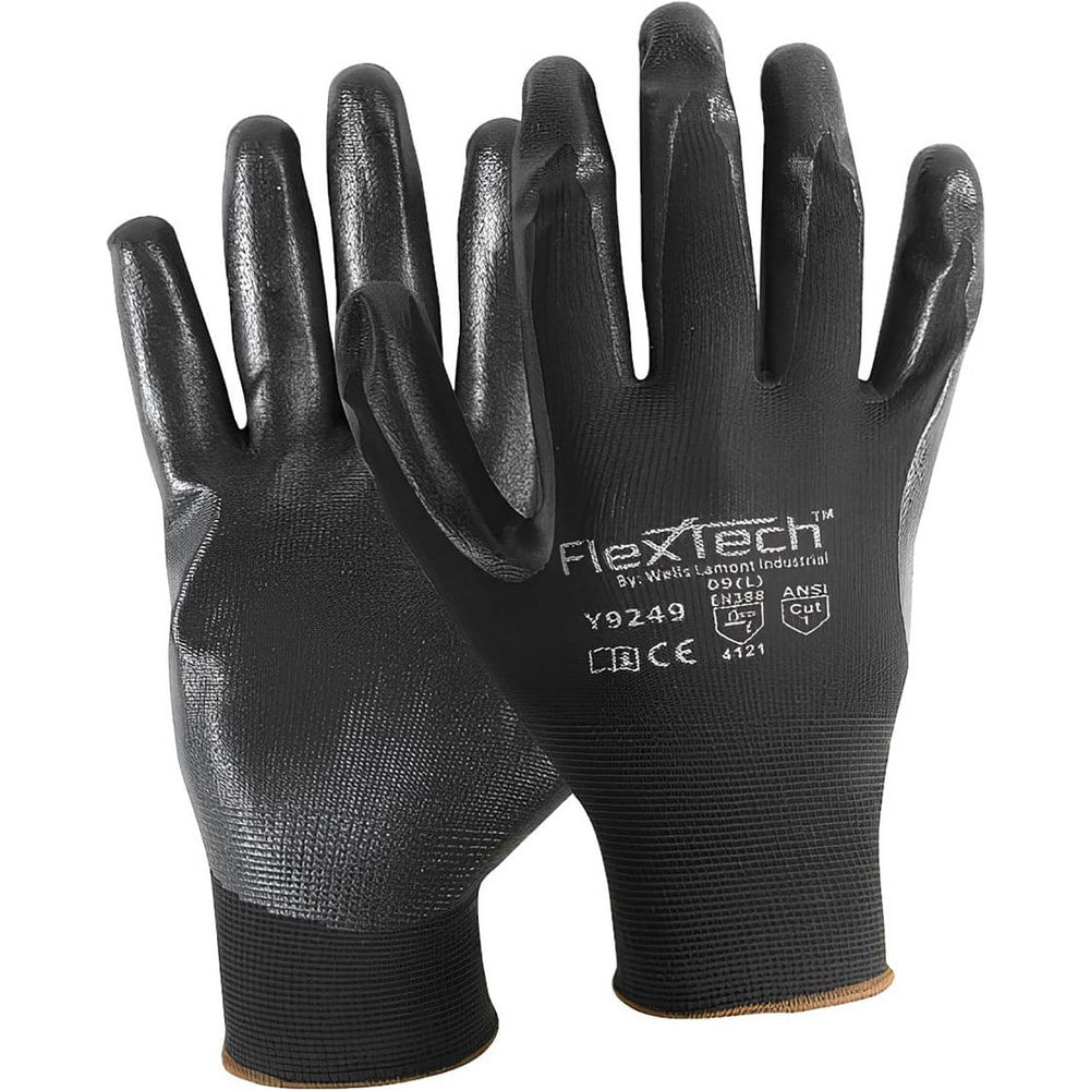 Cut, Puncture & Abrasion-Resistant Gloves: FlexTech&trade; Y9249, Size Medium, ANSI Cut A1, ANSI Puncture 1, Foam Nitrile, Synthetic