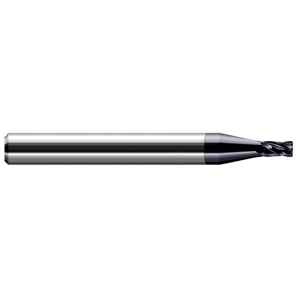 Corner Radius End Mill: 0.0850" Dia, 0.128" LOC, 0.0150" Radius, 4 Flute, Solid Carbide