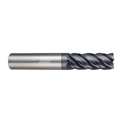 Corner Radius End Mill: 1/2" Dia, 1-1/4" LOC, 0.0300" Radius, 5 Flute, Solid Carbide