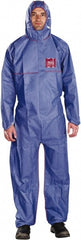 Disposable Coveralls: Anti-Static, Chemical, Flame & Retardant Protection, Size X-Large, 1.47 oz, SMS, Zipper Closure