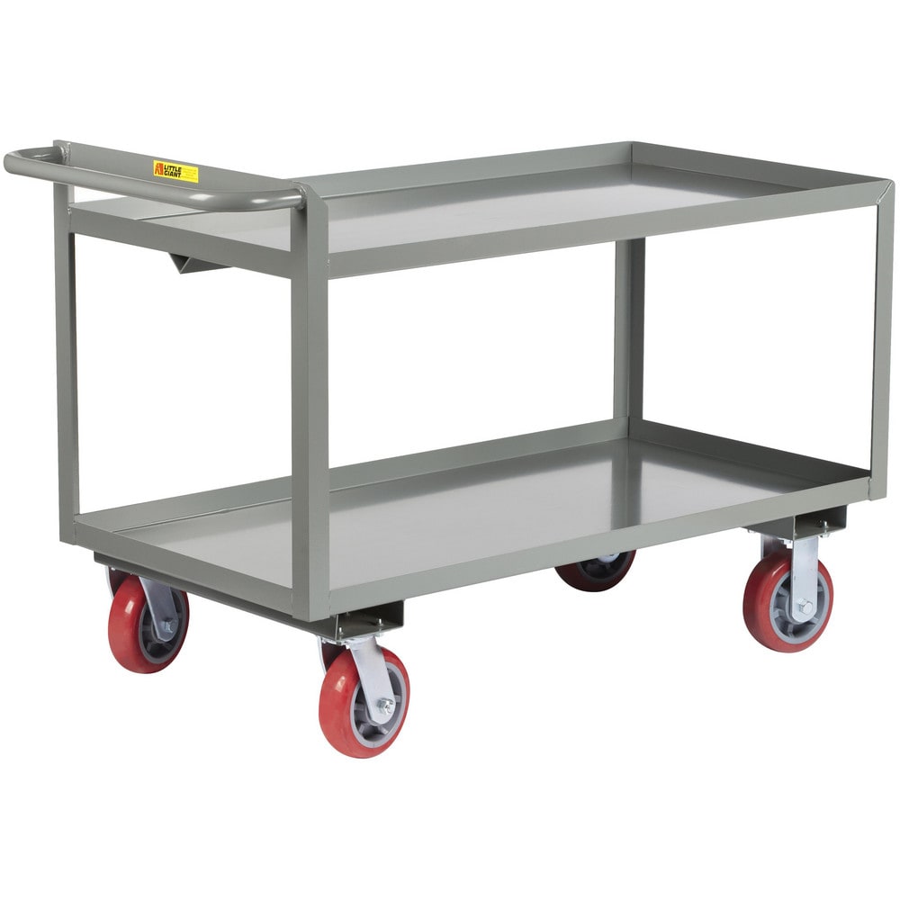 Merchandise Collectors Utility Cart: 66" Long, 30" Wide, Steel, 3600 lb Capacity, Gray