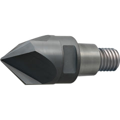 Corner Radius & Corner Chamfer End Mill Heads; Mill Diameter (mm): 9.53; Mill Diameter (Inch): 3/8; Chamfer Width (mm): 4.000; Chamfer Width (Decimal Inch): 0.157; Chamfer Angle: 52.000; Length of Cut (mm): 4.0000; Number Of Flutes: 3