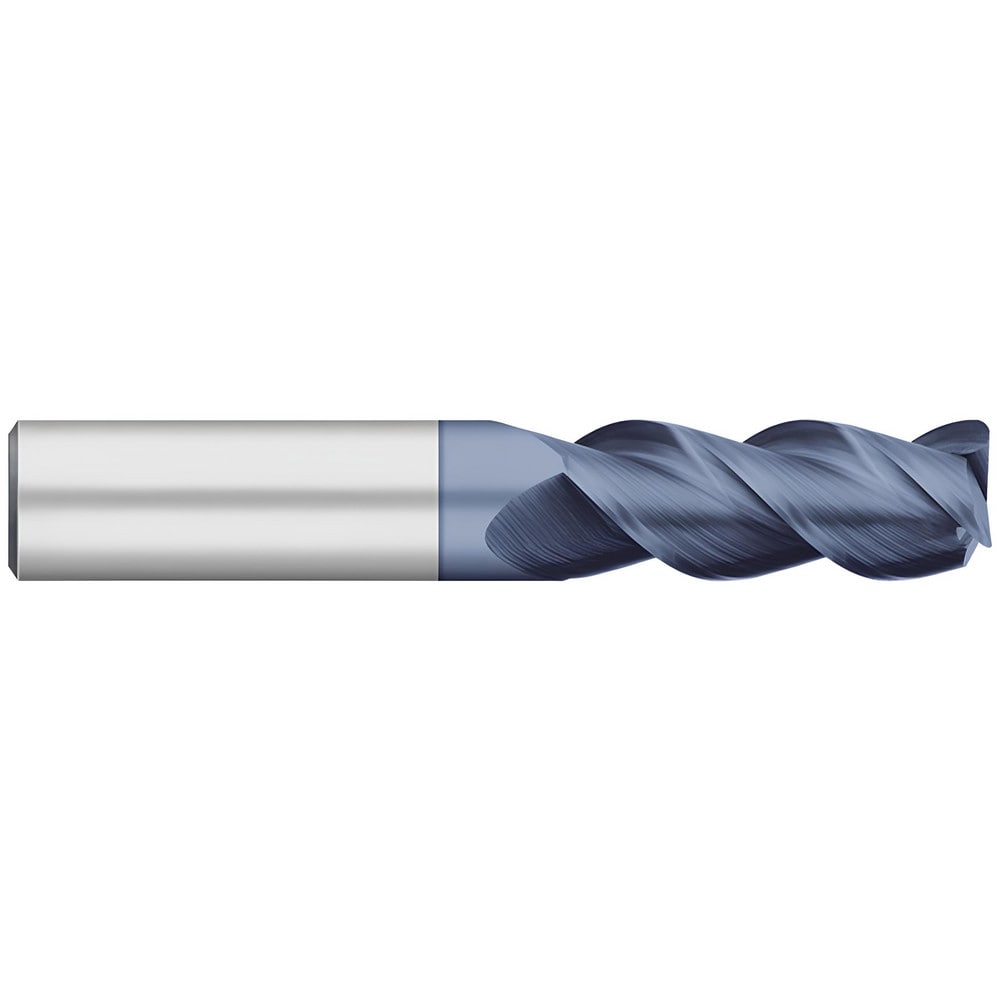 Corner Radius End Mill: 1/8" Dia, 1/4" LOC, 0.0100" Radius, 3 Flute, Solid Carbide