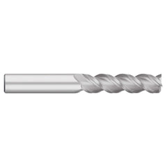 Square End Mill: 1" Dia, 2-1/4" LOC, 3 Flute, Solid Carbide