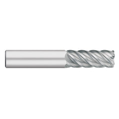 Corner Radius End Mill: 1/4" Dia, 3/4" LOC, 0.0200" Radius, 5 Flute, Solid Carbide