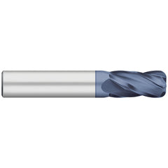 Corner Radius End Mill: 1/2" Dia, 1" LOC, 0.0300" Radius, 4 Flute, Solid Carbide