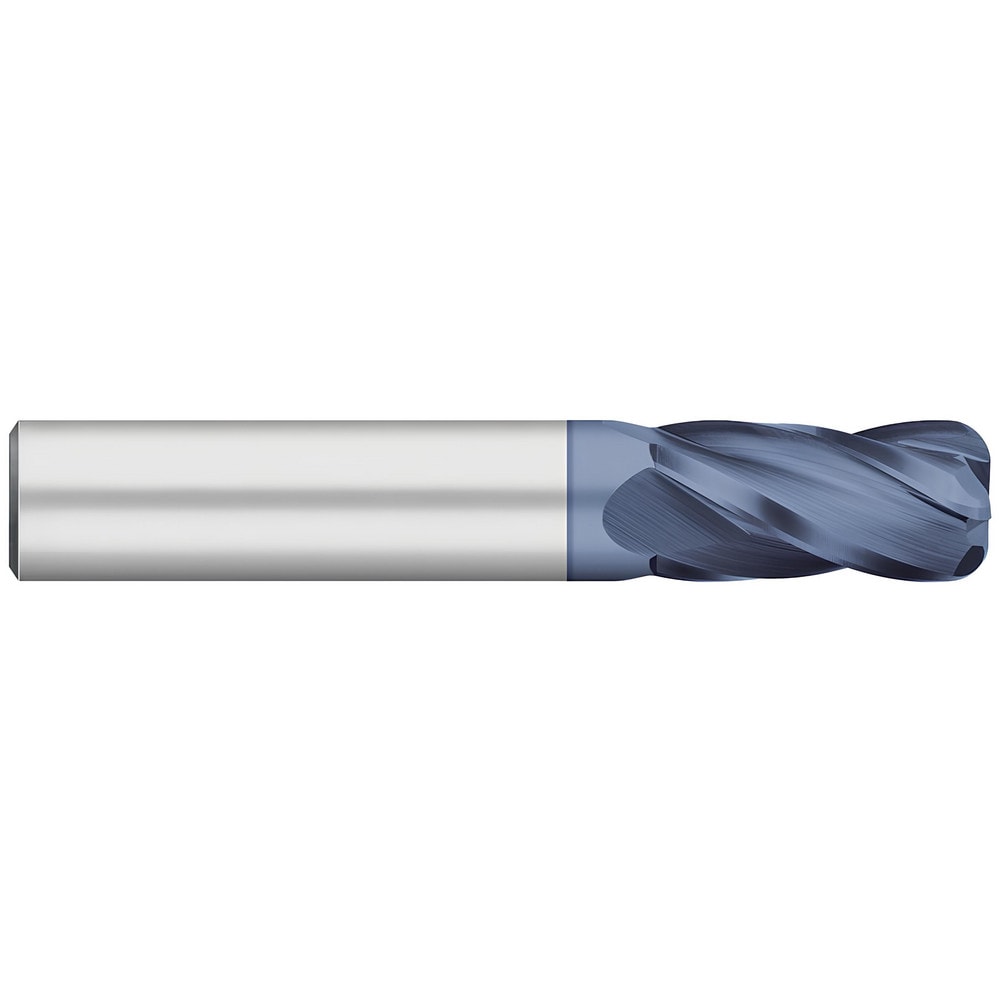 Corner Radius End Mill: 3/4" Dia, 1-1/2" LOC, 0.2500" Radius, 4 Flute, Solid Carbide