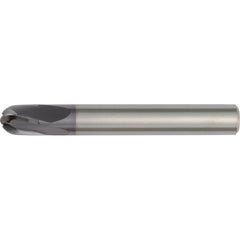 Ball End Mill: 6.00 mm Dia, 6.00 mm LOC, 4 Flute, Solid Carbide