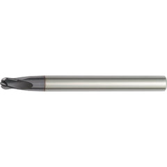 Ball End Mill: 3.00 mm Dia, 3.00 mm LOC, 4 Flute, Solid Carbide