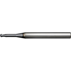 Ball End Mill: 0.50 mm Dia, 0.40 mm LOC, 2 Flute, Solid Carbide