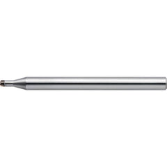 Corner Radius End Mill: 0.60 mm Dia, 0.30 mm LOC, 0 deg Helix, CBN Coated, Corner Radius End, Centercutting Series CBN-LBFRRF