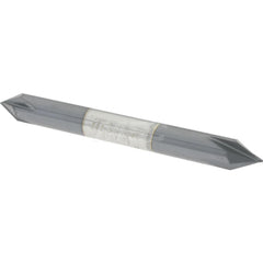 Chamfer Mill: 1/4" Dia, 1/4" Shank Dia, 60 deg, 4 Flute, Solid Carbide, Double End