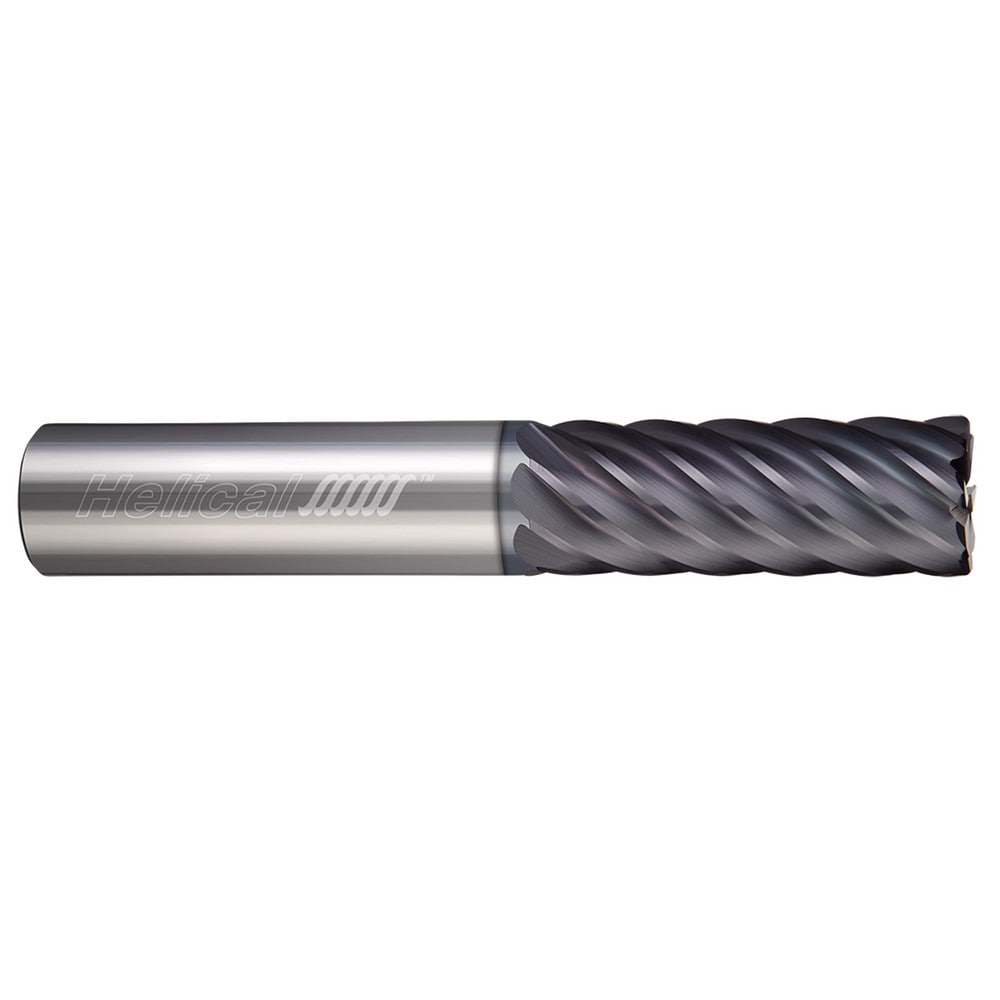 Corner Radius End Mill: 1/4" Dia, 1" LOC, 0.50 mm Radius, 7 Flute, Solid Carbide