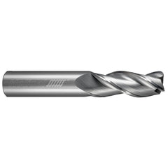 Corner Radius End Mill: 3/16" Dia, 1" LOC, 0.0100" Radius, 3 Flute, Solid Carbide