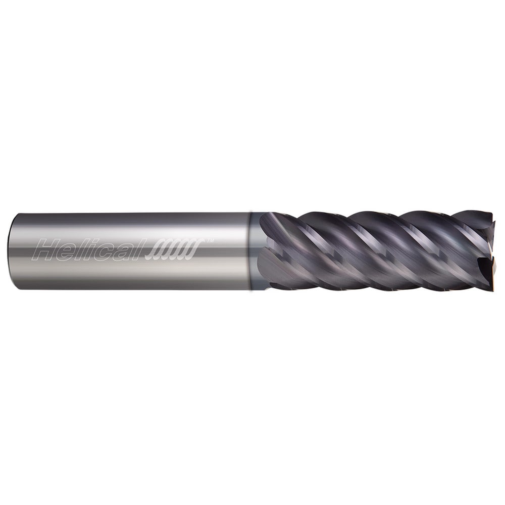 Square End Mill: 1/4" Dia, 1/2" LOC, 5 Flute, Solid Carbide