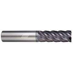 Square End Mill: 1/2" Dia, 1" LOC, 5 Flute, Solid Carbide