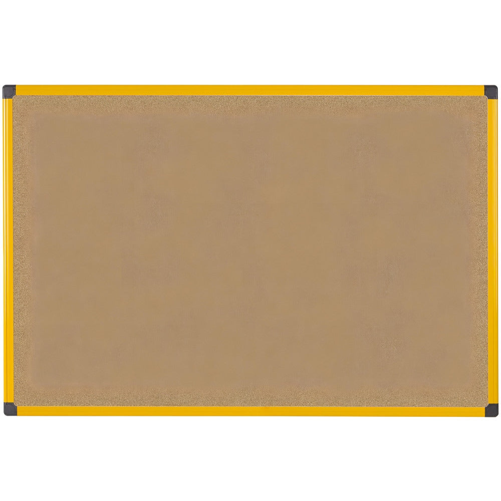 Cork Bulletin Boards; Bulletin Board Type: Open Cork Bulletin Board; Board Color: Brown; Board Material: Cork; Width (Inch): 36; Height (Inch): 24; Frame Material: Aluminum; Frame Color: Yellow