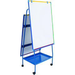 Easels; Easel Type: Presentation; Adjustable Height Range: 59.5"-66"; Overall Width: 30 in; Frame Color: Red, Yellow, Blue, Green; Frame Material: Aluminum; Portable: Yes