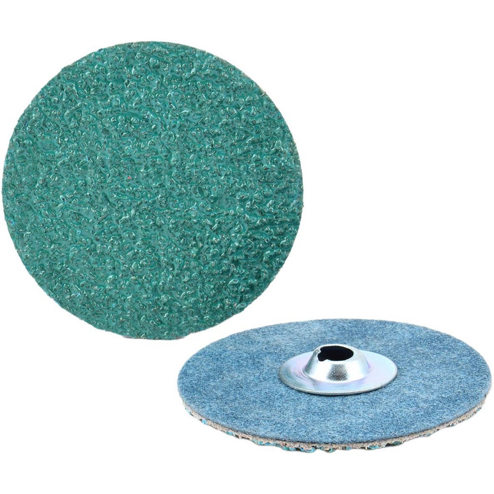 Quick-Change Disc: Type S, 3" Dia, 80 Grit, Zirconia Alumina, Coated