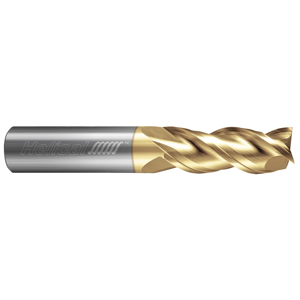 Square End Mill: 1/2" Dia, 1-5/8" LOC, 3 Flute, Solid Carbide