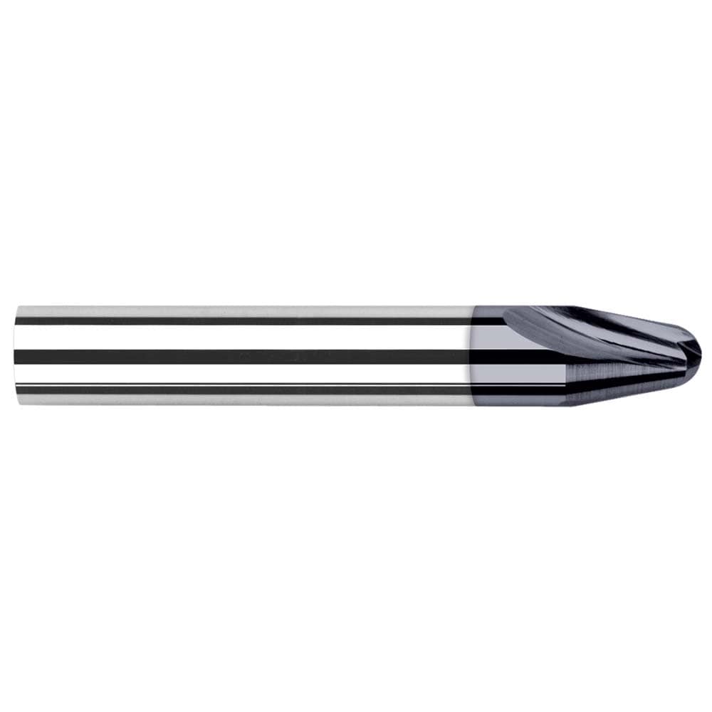 Tapered End Mill: 30 deg Angle per Side, 0.0200" Small Dia, 0.1520" LOC, 2 Flute, Tapered End