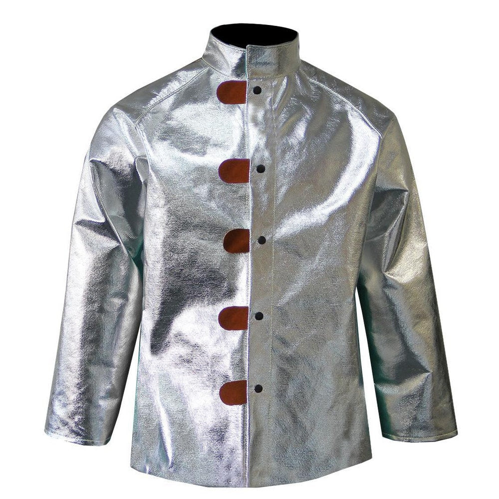 Jacket: Size 4X-Large, 60-62" Chest, Aluminized Para Aramid, Snaps Closure