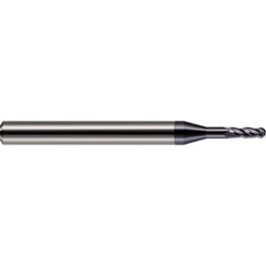 Ball End Mill: 1.00 mm Dia, 0.1170" LOC, 4 Flute, Solid Carbide