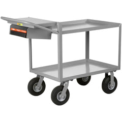 Instrument Utility Cart: 52" Long, 24" Wide, Steel, 1200 lb Capacity, Gray