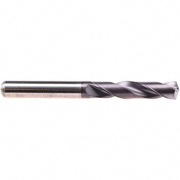 Screw Machine Length Drill Bit: 3.22 mm Dia, 140 deg Point, Solid Carbide