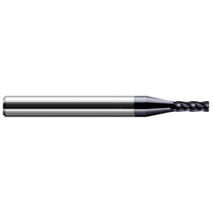 Corner Radius End Mill: 1/8" Dia, 1/2" LOC, 0.0400" Radius, 3 Flute, Solid Carbide