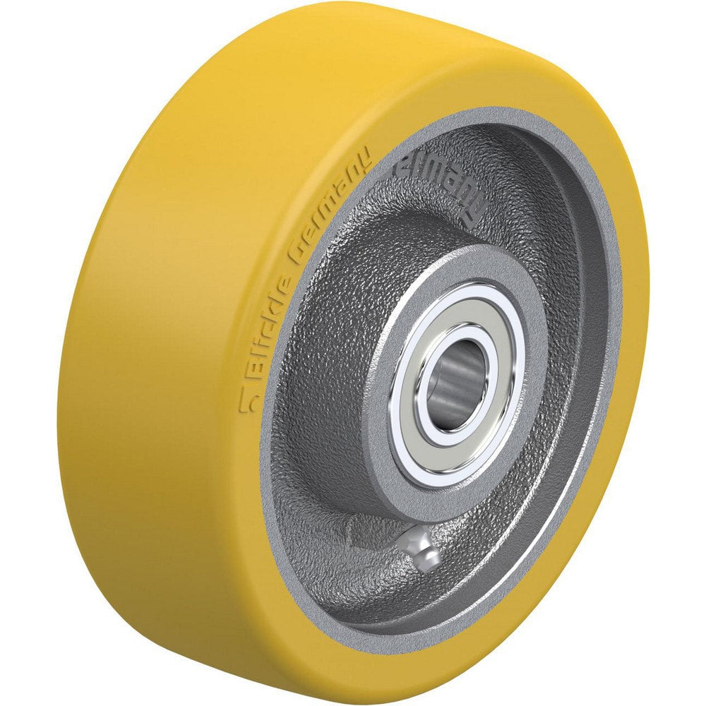 Rigid & Swivel Caster Wheel: Polyurethane, 6" Dia, 2" Wide