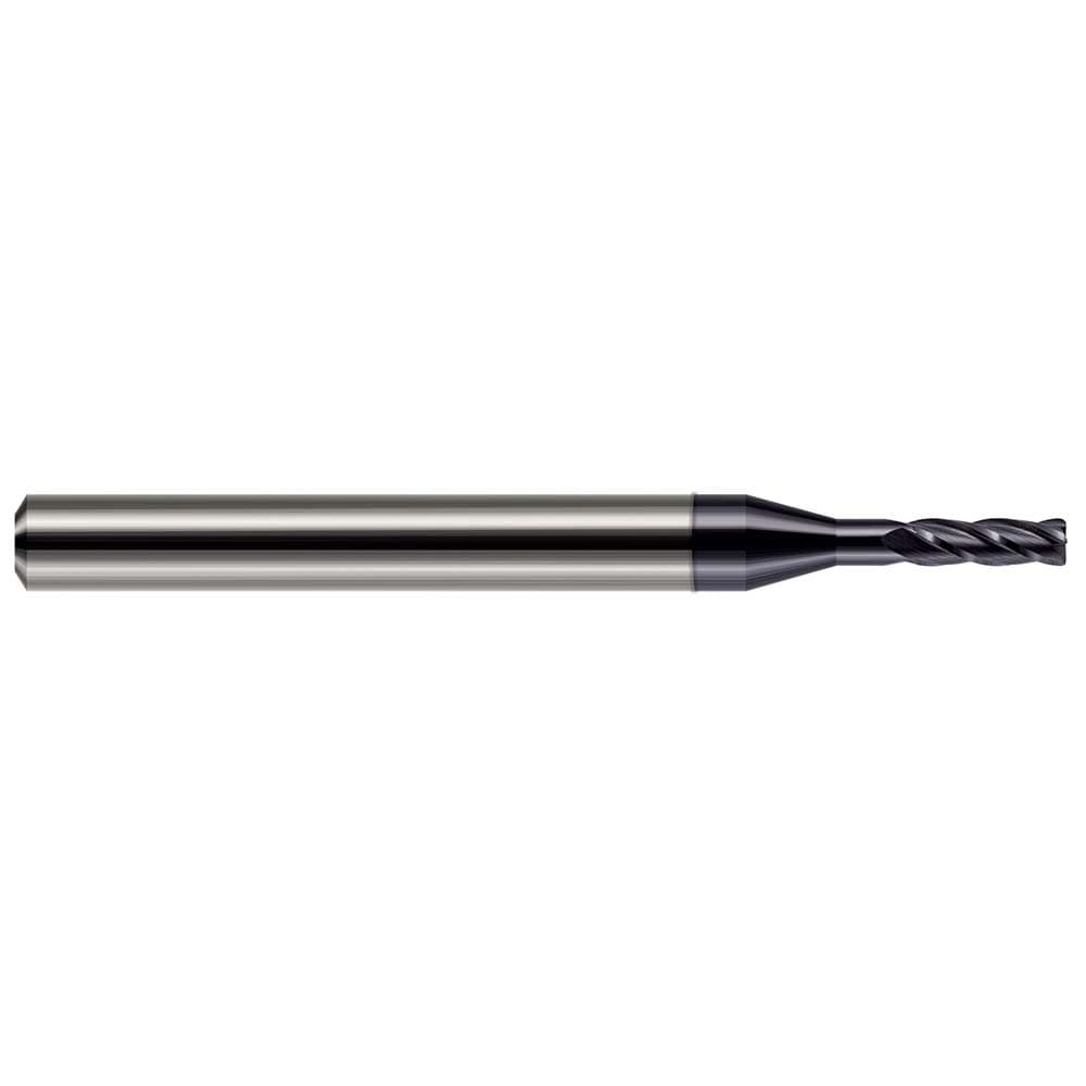 Corner Radius End Mill: 1 mm Dia, 0.117" LOC, 0.0050" Radius, 4 Flute, Solid Carbide