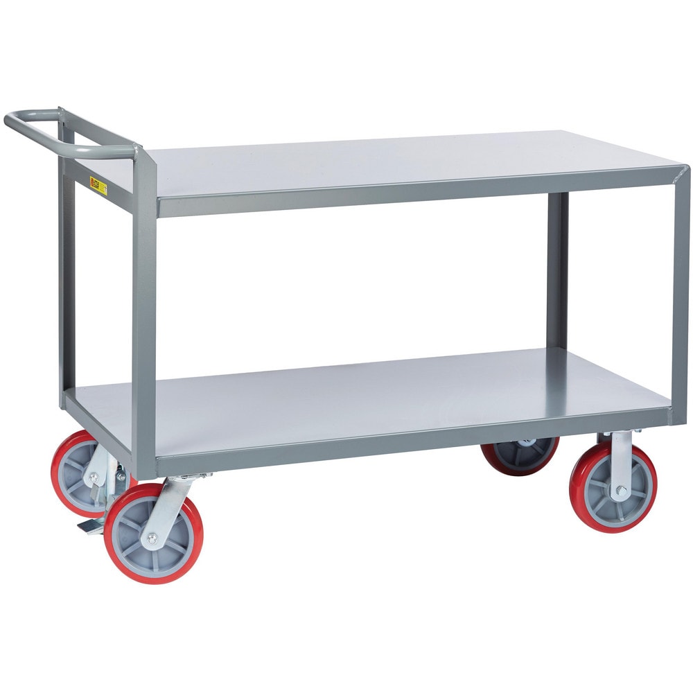 Merchandise Collectors Utility Cart: 42" Long, 24" Wide, Steel, 3600 lb Capacity, Gray