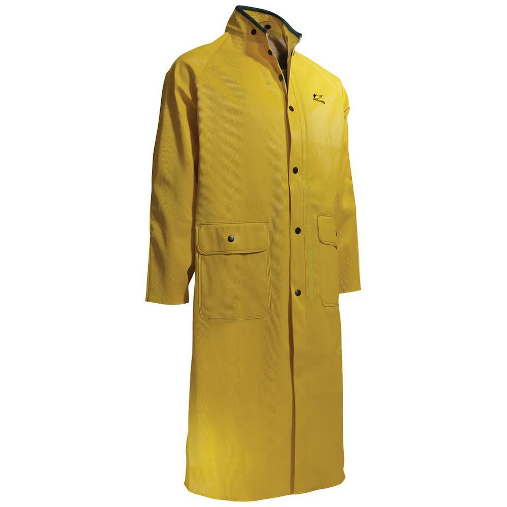 Rain Coat:  Size Medium,  Non-Hazardous,  Yellow,  Polyester & PVC