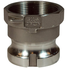 Suction & Discharge Hose Couplings; Type: Type A Adapter; Coupling Type: Cam & Groove; Coupling Descriptor: Vent Lock Adapter x FNPT; Material: Stainless Steel; Coupler Size (Fractional Inch): 2; Thread Size: 2; Hose Size: 2