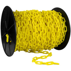 Barrier Rope & Chain; Type: Safety Chain; Snap End Material: Polyethylene, Plastic; Hook Fitting Material: Plastic; Color: Yellow; Link Type: Straight Link; Rope/ Chain Material: Polyethylene, Plastic