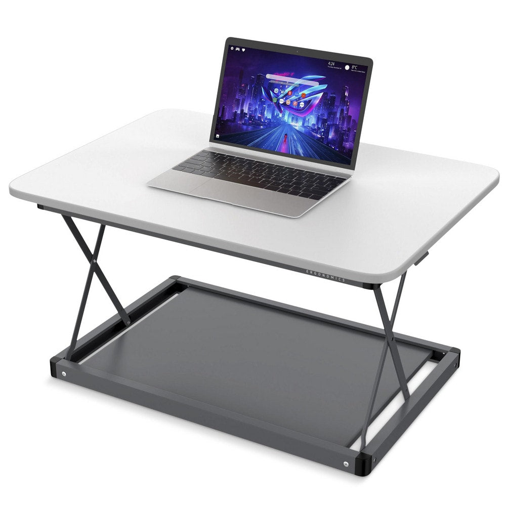 Sit-to-Stand Table Desk: White