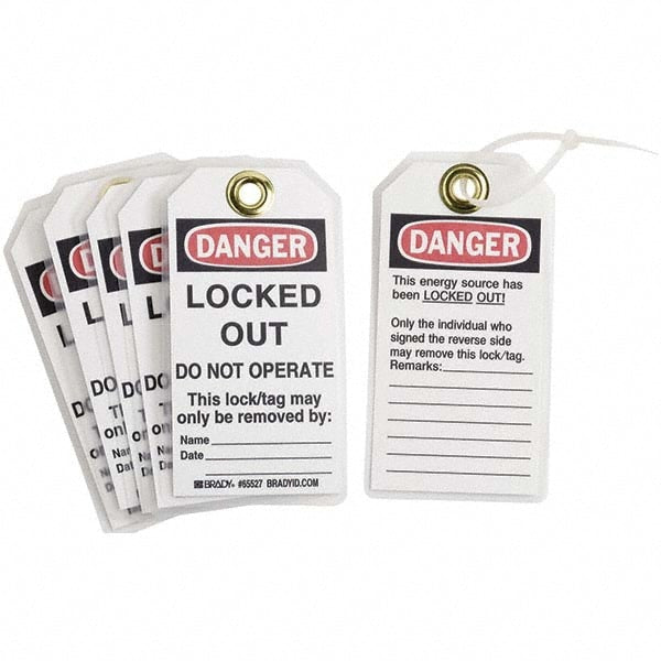 Do Not Operate Tag: 5-3/4" High, 3" Wide, Polyester, "DANGER"