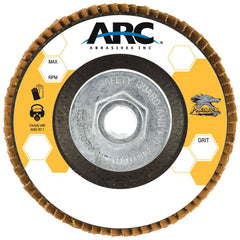 Flap Disc:  4-1/2" Dia, 5/8-11" Hole, 80 Grit, Ceramic Alumina, Type 29