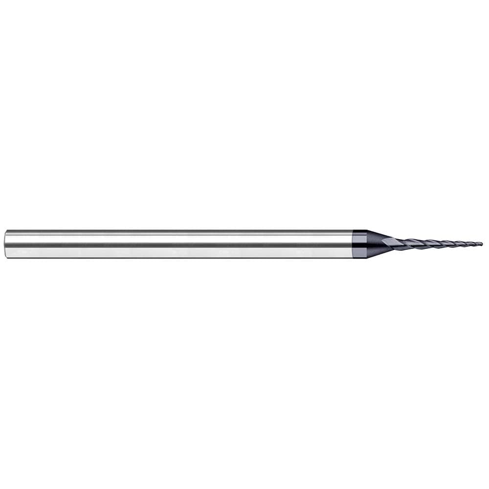 Tapered End Mill: 5 deg Angle per Side, 0.0600" Small Dia, 0.4800" LOC, 3 Flute, Tapered End