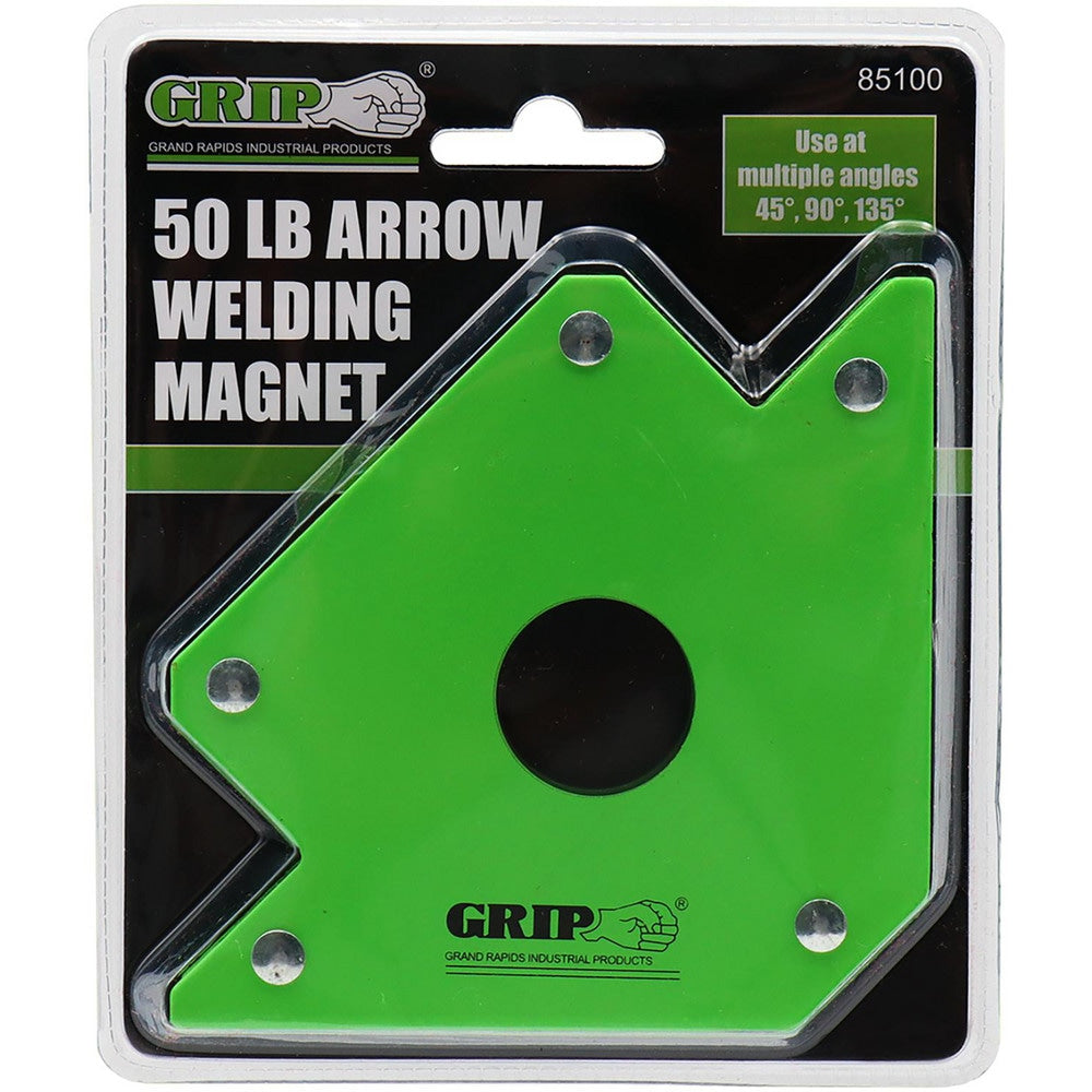 Welding Magnet: 50 lb Capacity, Arrow, 45, 90 & 135 deg Holding Angle