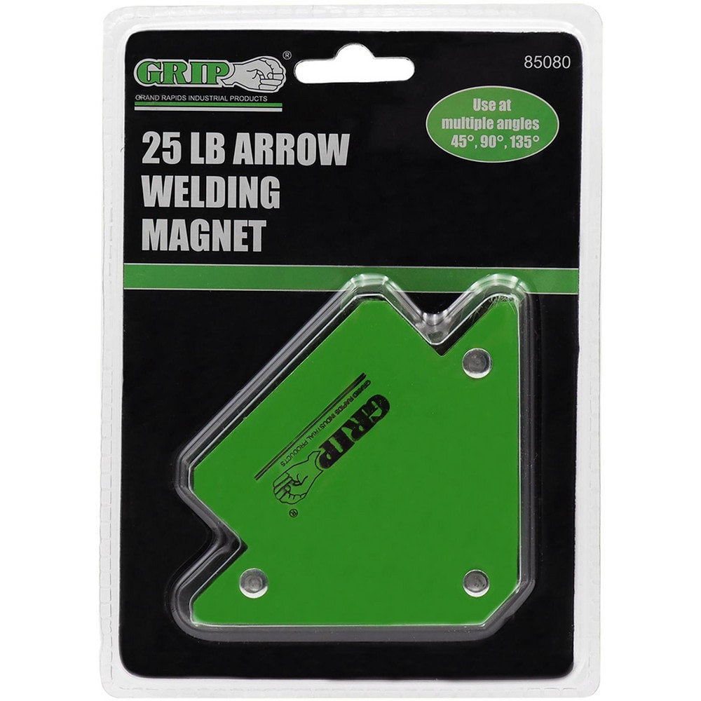 Welding Magnet: 25 lb Capacity, Arrow, 45, 90 & 135 deg Holding Angle