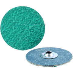 Quick-Change Disc: Type S, 2" Dia, 100 Grit, Zirconia Alumina, Coated