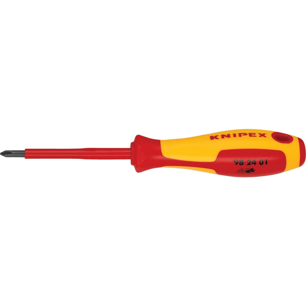 Phillips Screwdrivers; Overall Length (mm): 187; Handle Type: Comfort Grip; Phillips Point Size: #1; Handle Color: Red, Yellow; Blade Length (Inch): 3-1/4