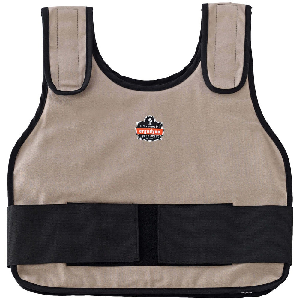 Cooling Vests; Cooling Technology: Phase Change Vest; Breakaway: No; Expandable: Yes; Size: Small, Medium; Color: Khaki; Maximum Cooling Time (Hours): 4; Material: Cotton; Activation Method: Cooling Inserts; Closure Type: Hook & Loop