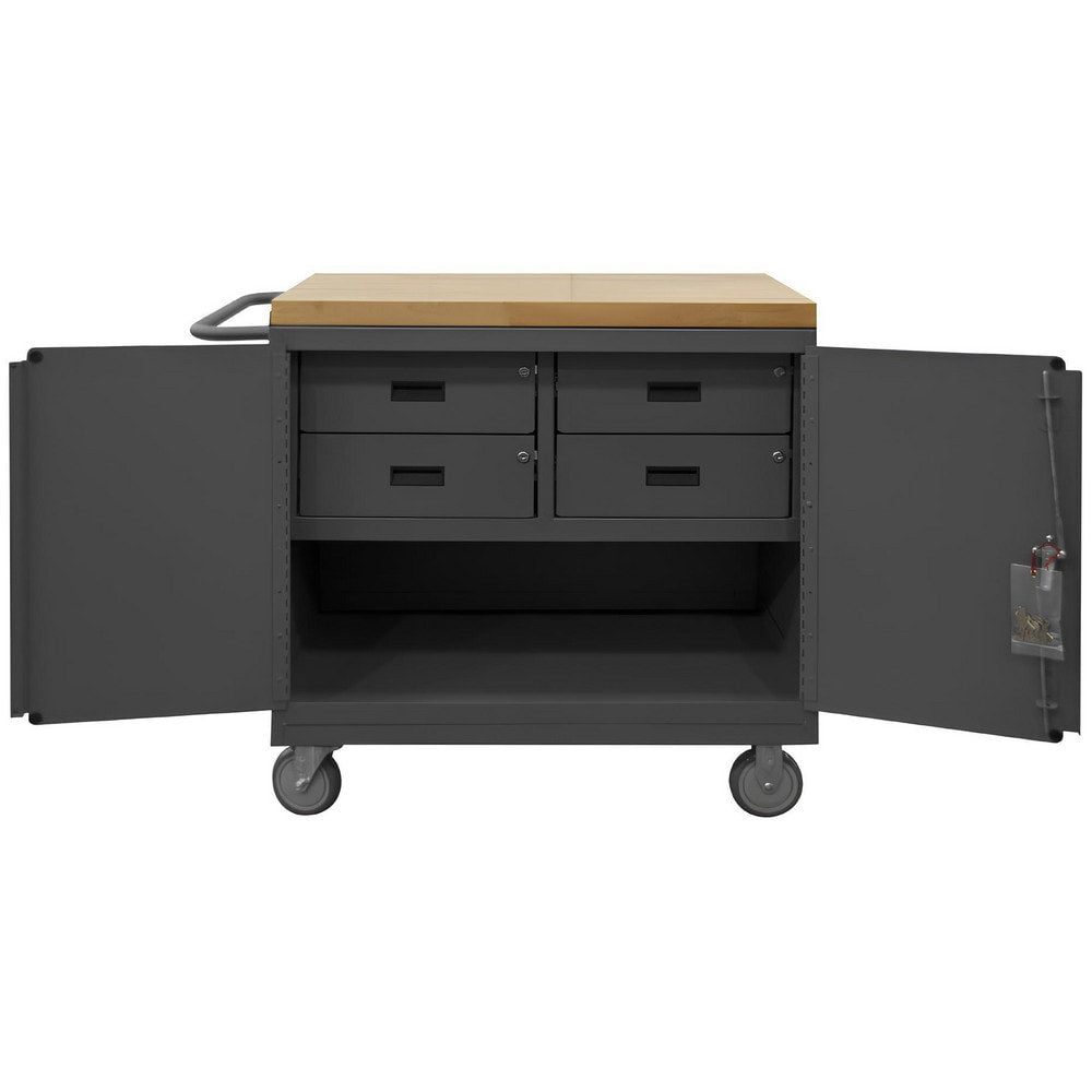 Mobile Work Centers; Center Type: Mobile Bench Cabinet; Load Capacity: 1200; Depth (Inch): 42-1/8; Height (Inch): 37-1/8; Number Of Bins: 0; Color: Gray; Overall Depth: 42.125 in; Overall Height: 37.125 in