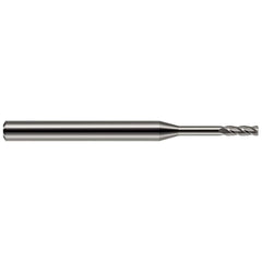 Corner Radius End Mill: 1 mm Dia, 0.117" LOC, 0.0100" Radius, 4 Flute, Solid Carbide