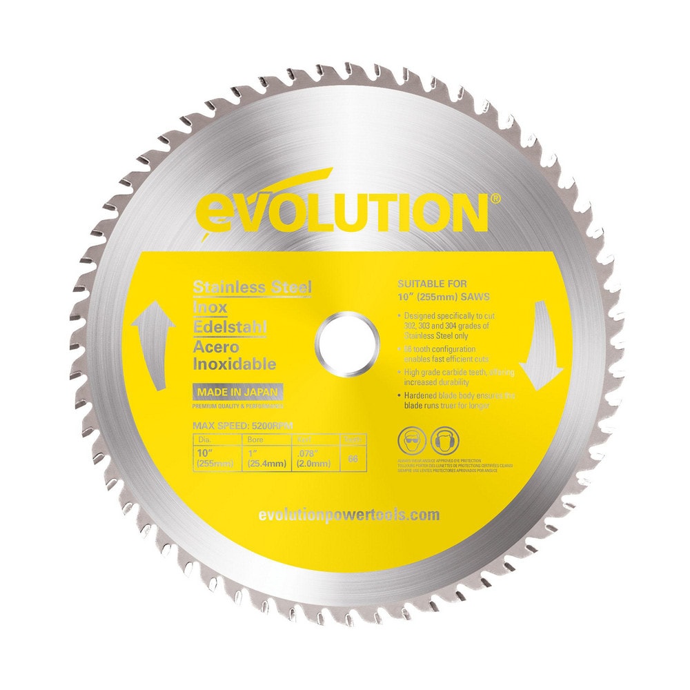 Wet & Dry-Cut Saw Blade: 10" Dia, 1" Arbor Hole, 66 Teeth